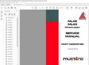 Mustang Wheel Loader ML42 ML43 Service Manual(50940189) -  PDF DOWNLOAD