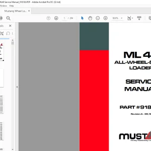 Mustang Wheel Loader ML48 Service Manual (918136) - PDF DOWNLOAD