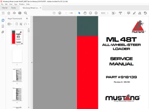 Mustang Wheel Loader ML48T Service Manual(918139) -  PDF DOWNLOAD