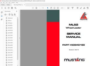 Mustang Wheel Loader ML52 Service Manual(50940190) - PDF DOWNLOAD