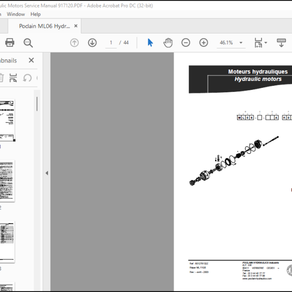 Poclain Mse Ms Hydraulic Motors Service Manual Pdf Download Heydownloads Manual