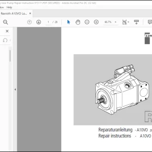 Rexroth A10VO 28-85 DFR Series 52 Load-Sensing Gear Pump Repair Instruction 915171 - PDF DOWNLOAD