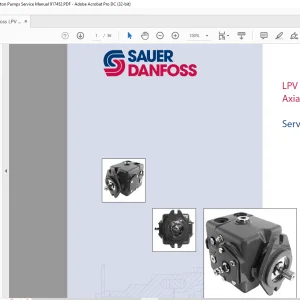 Sauer Danfoss LPV Closed Circuit Axial Piston Pumps Service Manual 917452 - PDF DOWNLOAD