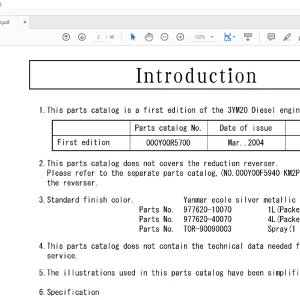 Yanmar 3YM20 Diesel Engine Parts Catalog Manual - PDF DOWNLOAD