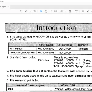 Yanmar 6CXM-GTE Parts Catalog Manual - PDF DOWNLOAD