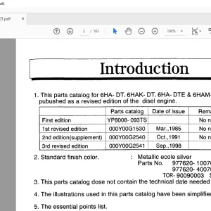 Yanmar 6HA-DT 6HAK-OT 6HA-DTE & 6HAM-DTE Diesel Engine Parts Catalog Manual 0CG10-G25401 - PDF DOWNLOAD
