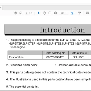 Yanmar 6LP-DTE 6LP-DTZE 6LP-DTZE1 6LP-DTP 6LP-DTZP 6LP-DTZP1 6LP-STE 6LP-STZP1 Parts Catalog Manual - PDF DOWNLOAD