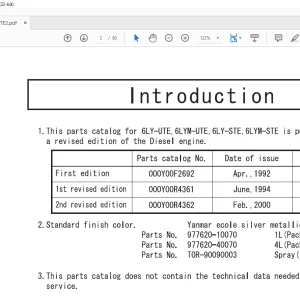 Yanmar 6LY-UTE 6LYM-UTE 6LY-STE 6LYM-STE Diesel Engine Parts Catalog Manual - PDF DOWNLOAD