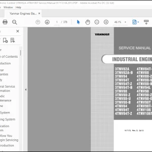 Yanmar Engines Electronic Control 3TNV82A-4TNV106T Service Manual 917172 04.2013 - PDF DOWNLOAD