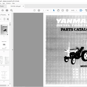 Yanmar YM195 YM195D YM240 YM240D Diesel Tractor Parts Catalog Manual - PDF DOWNLOAD