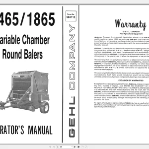 Gehl Heavy Equipment Agricultural Legacy Updated 2022 PDF Operators Manual COMPLETE SET - PDF DOWNLOAD