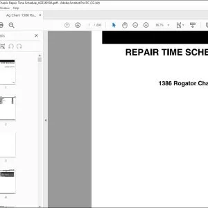 Ag Chem 1386 RoGator Chassis Repair Time Schedule Manual AG334910A - PDF DOWNLOAD