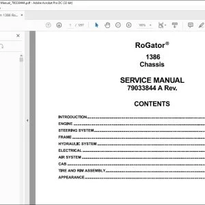 Ag Chem 1386 RoGator Chassis Service Manual_79033844A - PDF DOWNLOAD