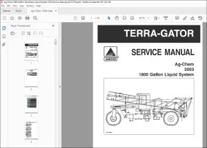 Ag Chem 1800 Gallon TerraGator Liquid System 2003 Service Manual_AG727534 - PDF DOWNLOAD
