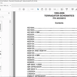Ag Chem 1995-2006 TerraGator Electrical Hydraulic_Pneumatic Schematics Manual PN AG330810 - PDF DOWNLOAD