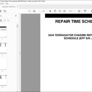 Ag Chem 3244 TerraGator Chassis Repair Time Schedule Manual_AG625810A - PDF DOWNLOAD