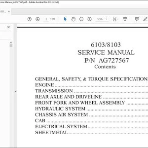 Ag Chem 6103 8103 TerraGator Chassis 2003 Service Manual_AG727567 - PDF DOWNLOAD
