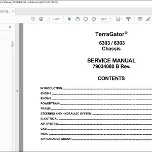Ag Chem 6303 8303 TerraGator Chassis Service Manual_79034080B - PDF DOWNLOAD