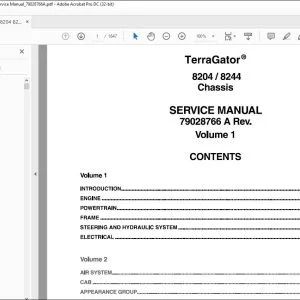 Ag Chem 8204 8244 TerraGator Chassis Service Manual_79028766A - PDF DOWNLOAD