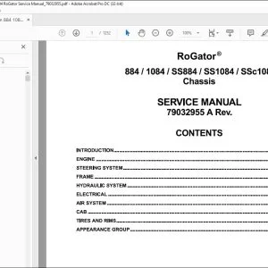 Ag Chem 884 1084 SS884 SS1084 SSc1084 RoGator Service Manual 79032955A - PDF DOWNLOAD