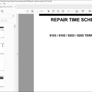 Ag Chem 9103 9105 9203 9205 TerraGator Chassis Repair Time Schedule Manual_AG331645A - PDF DOWNLOAD