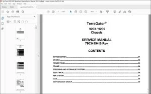 Ag Chem 9203 9205 TerraGator Chassis Service Manual_79034194B - PDF DOWNLOAD