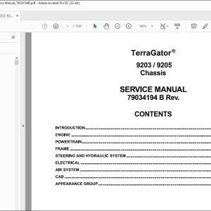 Ag Chem 9203 9205 TerraGator Chassis Service Manual_79034194B - PDF DOWNLOAD