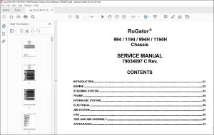 Ag Chem 994 1194 994H 1194H RoGator Chassis Service Manual_79034097C - PDF DOWNLOAD