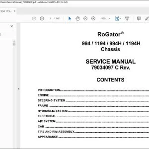 Ag Chem 994 1194 994H 1194H RoGator Chassis Service Manual_79034097C - PDF DOWNLOAD