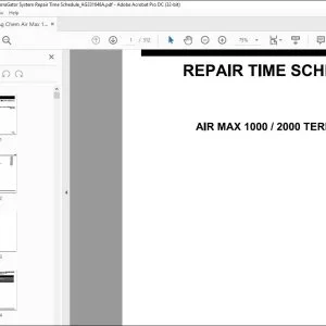Ag Chem Air Max 1000 2000 TerraGator System Repair Time Schedule Manual_AG331648A - PDF DOWNLOAD