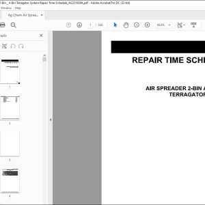 Ag Chem Air Spreader 2-Bin & 4-Bin Terragator System Repair Time Schedule Manual_AG331629A - PDF DOWNLOAD