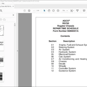 Ag Chem RG700 RoGator Chassis Repair Time Schedule Manual_568665D1A - PDF DOWNLOAD