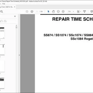 Ag Chem SS874 SS1074 SSc1074 SS884 SS1084 SSc1084 Rogator Chassis Repair Time Schedule Manual_AG331641 - PDF DOWNLOAD