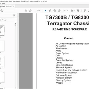 Ag Chem TG7300B TG8300B TerraGator Chassis Repair Time Schedule Manual_568640D1G - PDF DOWNLOAD