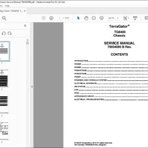 Ag Chem TG8400 TerraGator Chassis Service Manual 79034095B - PDF DOWNLOAD