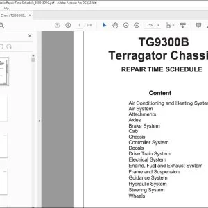 Ag Chem TG9300B Terragator Chassis Repair Time Schedule Manual_568643D1G - PDF DOWNLOAD