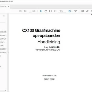 Case CX130 Graafmachine op rupsbanden GEBRUIKERSHANDLEIDING(90398643) - PDF DOWNLOAD (Dutch)
