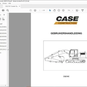 Case CX210C GEBRUIKERSHANDLEIDING(84551218) - PDF DOWNLOAD (Dutch)
