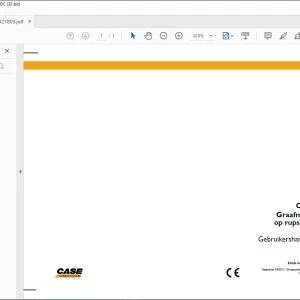 Case CX290B Graafmachine op rupsbanden Gebruikershandleiding(84327800) - PDF DOWNLOAD (Dutch)