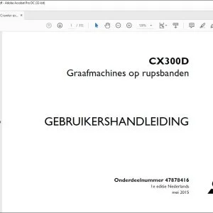 Case Graafmachines op rupsbanden CX300D GEBRUIKERSHANDLEIDING(47878416) - PDF DOWNLOAD (Dutch)