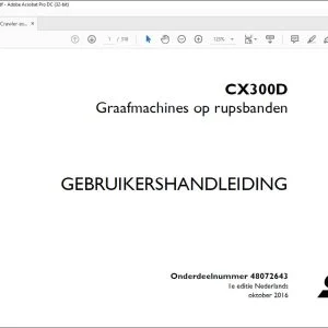 Case Graafmachines op rupsbanden CX300D GEBRUIKERSHANDLEIDING(48072643) - PDF DOWNLOAD (Dutch)