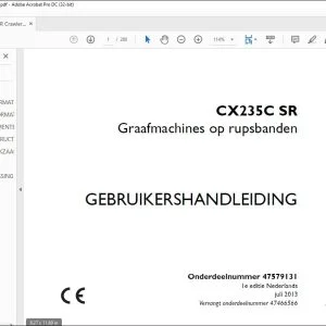 Case Graafmachines op rupsbanden RCX235C SR GEBRUIKERSHANDLEIDING(47579131) - PDF DOWNLOAD (Dutch)