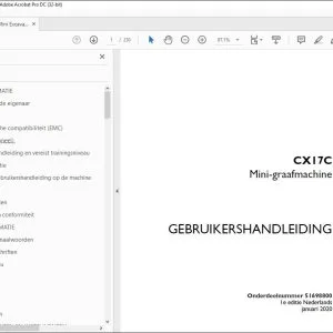 Case Mini-graafmachine CX17C GEBRUIKERSHANDLEIDING(51698800) - PDF DOWNLOAD (Dutch)