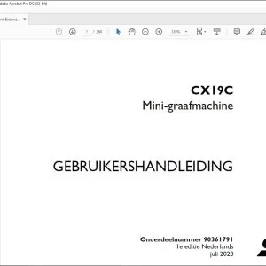 Case Mini-graafmachine CX19C GEBRUIKERSHANDLEIDING(90361791) - PDF DOWNLOAD (Dutch)