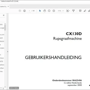 Case Rupsgraafmachine CX130D GEBRUIKERSHANDLEIDING(90425496) - PDF DOWNLOAD (Dutch)
