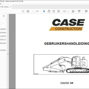 Case Rupsgraafmachine CX235C SR GEBRUIKERSHANDLEIDING(84584797) - PDF DOWNLOAD (Dutch)