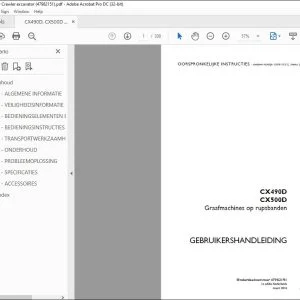 Case Rupsgraafmachine CX490D CX500D GEBRUIKERSHANDLEIDING(47982151) - PDF DOWNLOAD