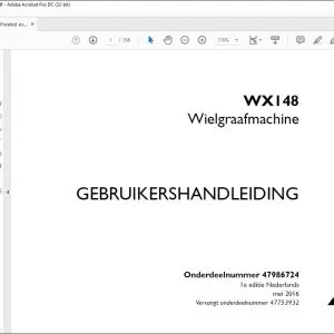 Case Wielgraafmachine WX148 GEBRUIKERSHANDLEIDING(47986724) - PDF DOWNLOAD (Dutch)