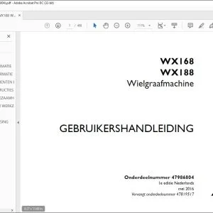 Case Wielgraafmachine WX168 WX188 GEBRUIKERSHANDLEIDING(47986804) - PDF DOWNLOAD (Dutch)