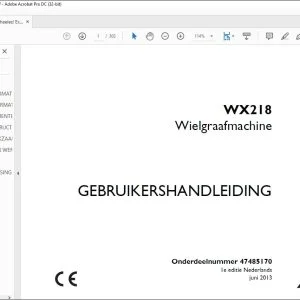 Case Wielgraafmachine WX218 GEBRUIKERSHANDLEIDING(47485170) - PDF DOWNLOAD (Dutch)